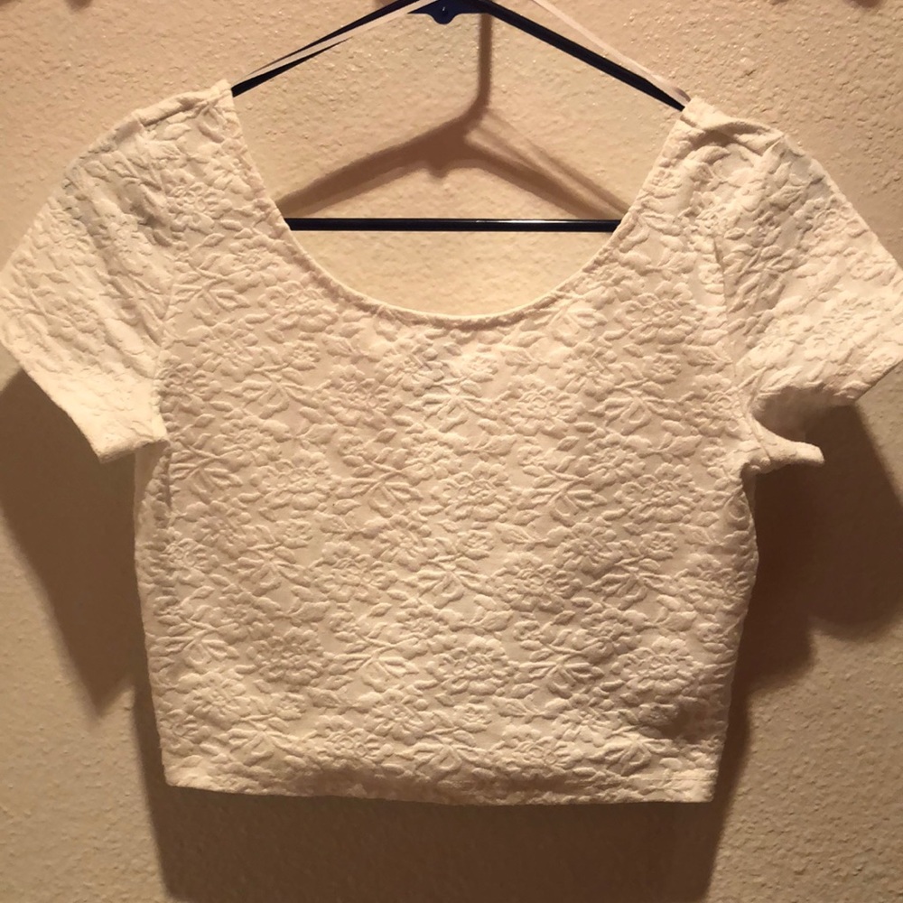 White Floral Forever 21 Crop Top